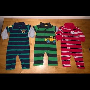 3 Baby boys one piece outfits 6 mo the Carters